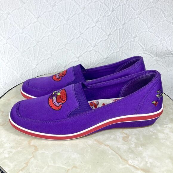 Grasshoppers Loafers Women Size 8.5 Purple Special Red Hat Society Slip On Shoes - Picture 6 of 13